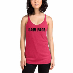 WOD Obsessed Pain Face Women's Racerback Tank - wodobsessed.com